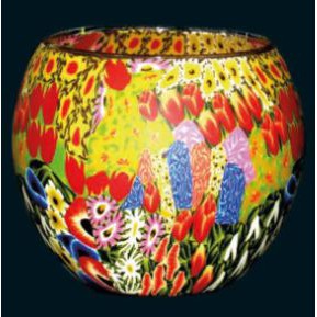 Tealight Candle Holder Gustav Klimt Flower Garden-Size 11cm diameter-Chefs Bazaar