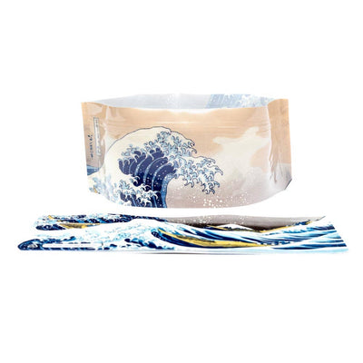 The Great Wave Dog Bowls-Size 26cm x 16cm-BPA free plastic-2 dog bowls with zip closure-Chefs Bazaar