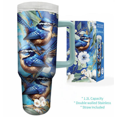 Travel Mug 1.2L Mugmazing Cheeky Wrens-Material Stainless Steel-Straw included-Chefs Bazaar