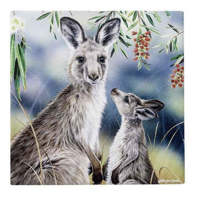 Fauna of Australia Kangaroo & Joey Trivet-20cm x 20cm-Chefs Bazaar