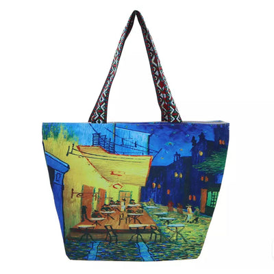 Van Gogh Cafe Terrace at Night Tote Bag-Dimensions: approx 54x40x17cm-Chefs Bazaar