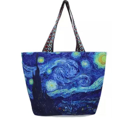 Van Gogh Starry Night Tote Bag-Dimensions: approx 54x40x17cm-Chefs Bazaar