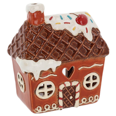 Village Pottery Gingerbread House Icing Tealight - Chefs Bazaar
