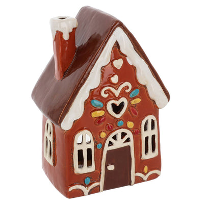 Village Pottery Gingerbread Tall House Tealight - Chefs Bazaar