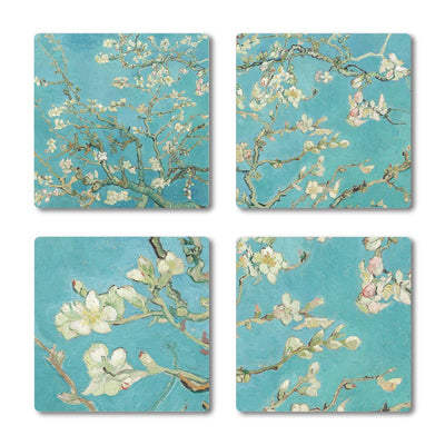 van Gogh "Almond Blossom" Coasters-Size 10cm x 10cm-Material Ceramic-Chefs Bazaar