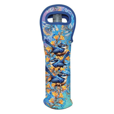Wine Bottle Tote Neoprene - Royal Wrens - Chefs Bazaar