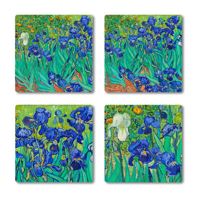 van Gogh "Irises" Coasters-10cm x 10cm-Material Ceramic-Chefs Bazaar