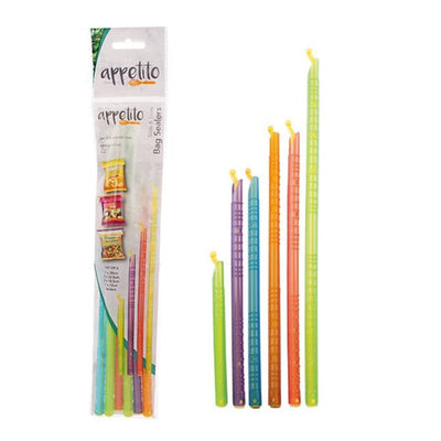Appetito Slide & Store Bag Sealer - Set of 6 (Assorted Colours)-Donaldsons-Chefs Bazaar