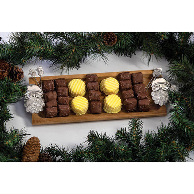 Santa Claus Themed Serving Cheese Board Set With 4 Matching Picks-Oak & Olive-Chefs Bazaar